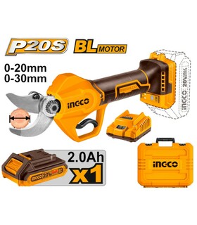 FORBICI DA POTA BRUSHLESS A BATTERIA 20V D20-30MM INGCO