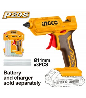 PISTOLA TERMOCOLLANTE A BATTERIA LITIO 20V NUDA INGCO