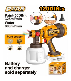 AEROGRAFO SPRAY 800ML/MIN A BATTERIA - NUDO INGCO