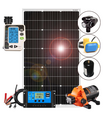 Kit Impianto Fotovoltaico Automatico per Orto con Pompa Acqua 13,25 l/min 12V e Regolatore di Carica