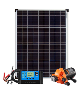 Kit Impianto Fotovoltaico per Orto con Pompa Acqua 12V e Regolatore di Carica