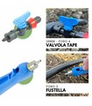 Kit Irrigazione a Goccia Fast 100 mq ø 16 mm passo 30 cm con Valvole a Innesto Manichetta Ala Leggera