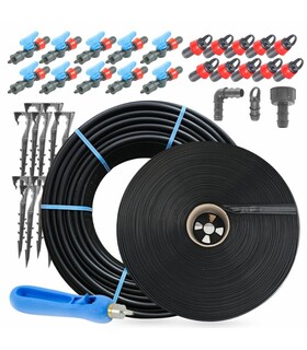Kit Irrigazione a Goccia Fast 100 mq ø 16 mm passo 40 cm con Valvole a Innesto Manichetta Ala Leggera