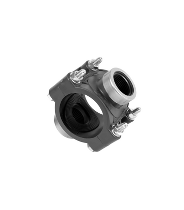 Presa a Staffa Grigia SAB a Due Fori con Filetto Interno