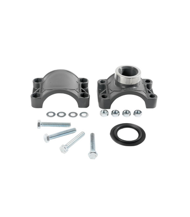 Presa a Staffa Grigia SAB a Due Fori con Filetto Interno