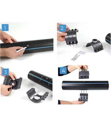 Presa a Staffa Grigia SAB a Due Fori con Filetto Interno