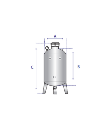 Fertilizzatore Verticale in acciaio zincato completo di manometro e raccorderia