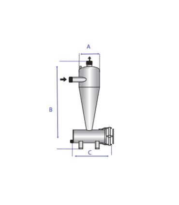 Filtro Idrociclone Acciaio Zincato con manometro e valvola di scarico separatore per sabbia pulizia acqua