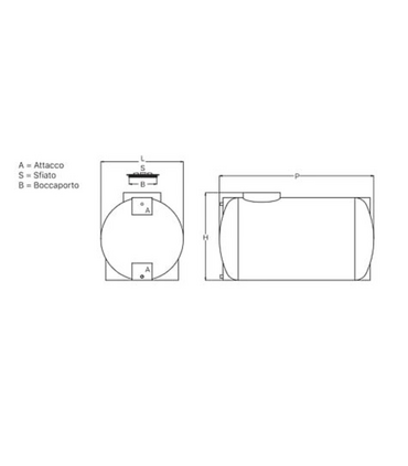 Serbatoio Orizzontale da esterno Cisterna 500 litri