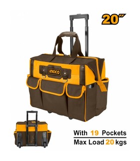 TROLLEY PORTATTREZZI CON MANICO TELESCOPICO 19 TASCHE INGCO