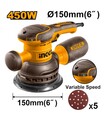LEVIGATRICE ROTORBITALE 450W CON 5PZ CARTA ABRASIVA INGCO