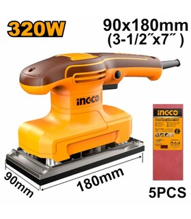 LEVIGATRICE ORBITALE 320W CON 5 PZ CARTA ABRASIVA INGCO