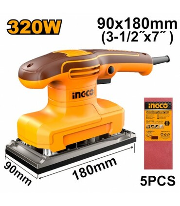 LEVIGATRICE ORBITALE 320W CON 5 PZ CARTA ABRASIVA INGCO