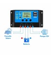 Kit Impianto Fotovoltaico Automatico per Orto con Pompa Acqua 18,93 l/min 12V e Regolatore di Carica