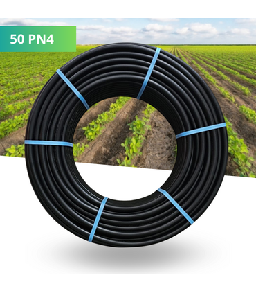 Tubo PN4 ∅ 50 Bassa Densità per Irrigazione Senza fori Lunghezza 100 Metri