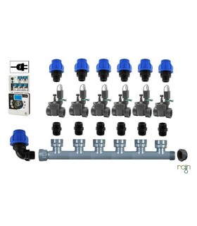 KIT RAIN IRRIGAZIONE CON 6 ELETTROVALVOLE 24V + CENTRALINA i-DIAL OUTDOOR 6 ZONE ORTO GIARDINO