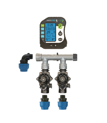 KIT IRRIGAZIONE AUTOMATICA CON DUE ELETTROVALVOLE + PROGRAMMATORE AMICO PRO