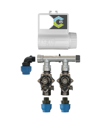 KIT IRRIGAZIONE AUTOMATICA CON DUE ELETTROVALVOLE + PROGRAMMATORE CONNECT DC BATTERY