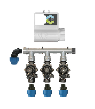 KIT IRRIGAZIONE AUTOMATICA CON TRE ELETTROVALVOLE + PROGRAMMATORE CONNECT DC BATTERY