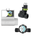 KIT IRRIGAZIONE AUTOMATICA CON ELETTROVALVOLA 9V + TURBINA IP68 E CENTRALINA CONNECT DC BATTERY