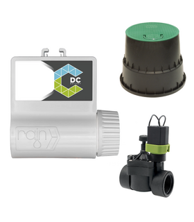KIT IRRIGAZIONE AUTOMATICA CON CENTRALINA CONNECT DC BATTERY + ELETTROVALVOLA 9V 1'' E POZZETTO CIRCOLARE 15 CM