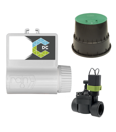 KIT IRRIGAZIONE AUTOMATICA CON CENTRALINA CONNECT DC BATTERY + ELETTROVALVOLA 9V 1'' E POZZETTO CIRCOLARE 15 CM