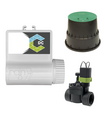KIT IRRIGAZIONE AUTOMATICA CON CENTRALINA CONNECT DC BATTERY + ELETTROVALVOLA 9V 1'' E POZZETTO CIRCOLARE 15 CM