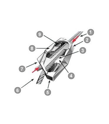 10 MORSETTI GRIPPLE PLUS SMALL MORSETTO TENDIFILOSMALL fili/cavi Ø 1,40 - 2,20 mm, CARICO 300 KG,