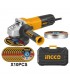 SMERIGLIATRICE ANGOLARE 950W 115MM CON 10 DISCHI INGCO