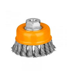 SPAZZOLA A TAZZA CON MAZZETTI RITORTI DIAMETRO 125MM INGCO