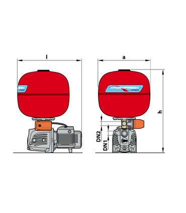 HYDROFRESH 24 SF Elettropompa JSWm 2CX + IDROSFERA DA 24 LITRI GRUPPO AUTOMATICO DI PRESSIONE AUTOCLAVE