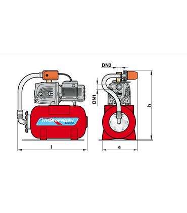 HYDROFRESH 24 CL Elettropompa JSWm 2BX + IDROSFERA DA 24 LITRI GRUPPO AUTOMATICO DI PRESSIONE AUTOCLAVE