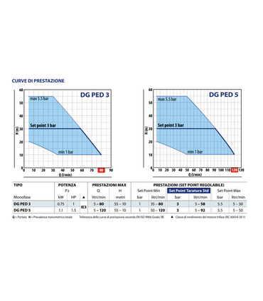 DG PED 5 Sistema di pressurizzazione automatico PEDROLLO 1.5 HP con inverter