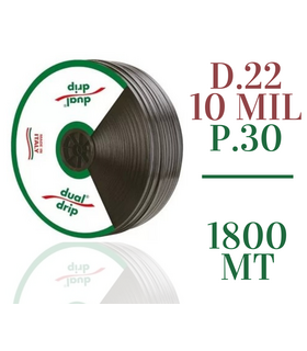 MANICHETTA GOCCIOLANTE LEGGERA DUALDRIP - 1800 METRI D.22-10 MIL PASSO 30 CM PER IRRIGAZIONE