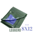 TELO OCCHIELLATO Misura 8 x 12 mt 90 gr VERDE BLU IMPERMEABILE COPRITUTTO MULTIUSO