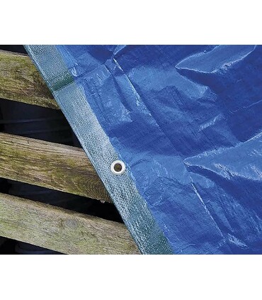 TELO OCCHIELLATO Misura 6 x 8 mt 90 gr VERDE BLU IMPERMEABILE COPRITUTTO MULTIUSO