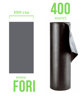 TELO BIO FILM PACCIAMATURA BIODEGRADABILE BOBINA DA 400 m NON FORATO LARG. 100 cm PER ORTO E GIARDINO