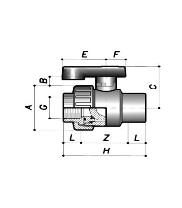 Valvola PVC filettata femmina Grigia Varie misure