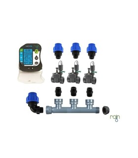 KIT CON TRE ELETTROVALVOLE + PROGRAMMATORE AMICO PRO 3 ZONE PER IRRIGAZIONE AUTOMATICA AMPLIABILE