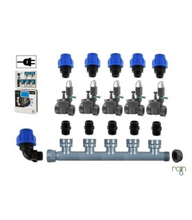 KIT RAIN CON 6 ELETTROVALVOLE 24 V + PROGRAMMATORE C-DIAL 6 ZONE PE