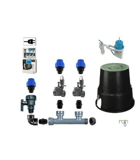 KIT RAIN CON 2 ELETTROVALVOLE 24V+ PROGRAMMATORE i-DIAL 2 ZONE + POZZETTO + SENSORE PER IRRIGAZIONE AUTOMATICA AMPLIABILE