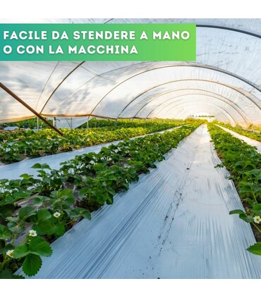 Telo bianco nero per pacciamatura non forato largh. 100 cm