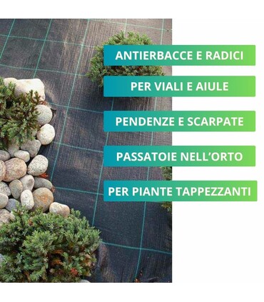 Telo Rete Pacciamatura Nero Larg. 400 cm| 100 gr/mq