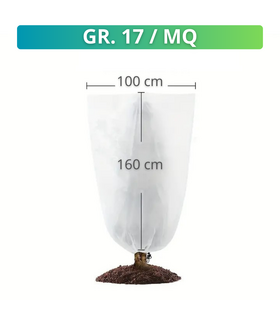 Telo Cappuccio Termoclima TNT 17 gr/mq Larg. 100 cm x 160 cm antigelo piante