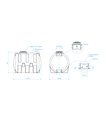 Serbatoio Orizzontale da esterno Cisterna 3000 litri | Rototec