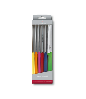 Victorinox Set 6 Coltello da Cucina Punta Tonda Seghettato - 11cm