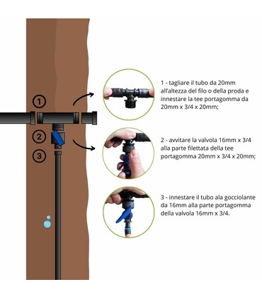 Kit Irrigazione a goccia con Amico+ per Orto Giardino 50 mq Ala Gocciolante con Filtro