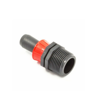 Raccordo filettato per manichetta 16 x 3/4 per tape con anello a strappo