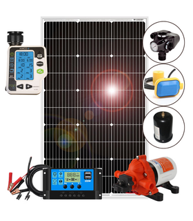 Kit Impianto Fotovoltaico Automatico per Orto con Pompa Acqua 12V e Regolatore di Carica