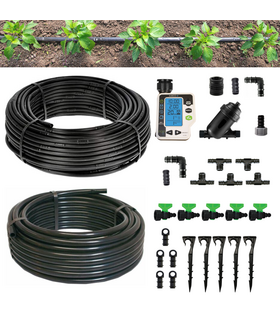 Kit Irrigazione a goccia con Amico+ per Orto Giardino 50 mq Ala Gocciolante con Filtro